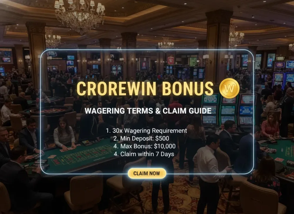 Crorewin bonus wagering terms and claim guide
